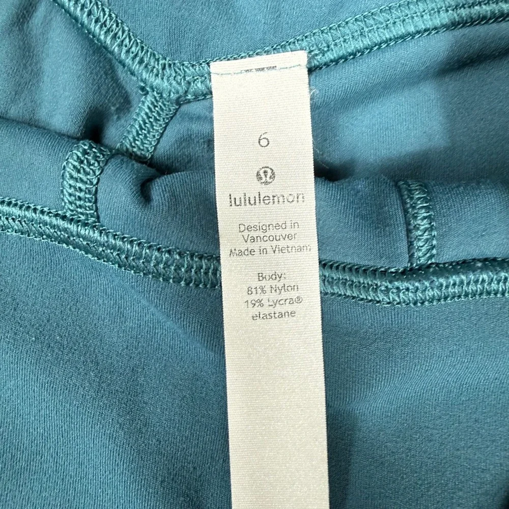 Lululemon Stretch High Rise Jogger Pants Women's 6 Blue Green Teal Pockets